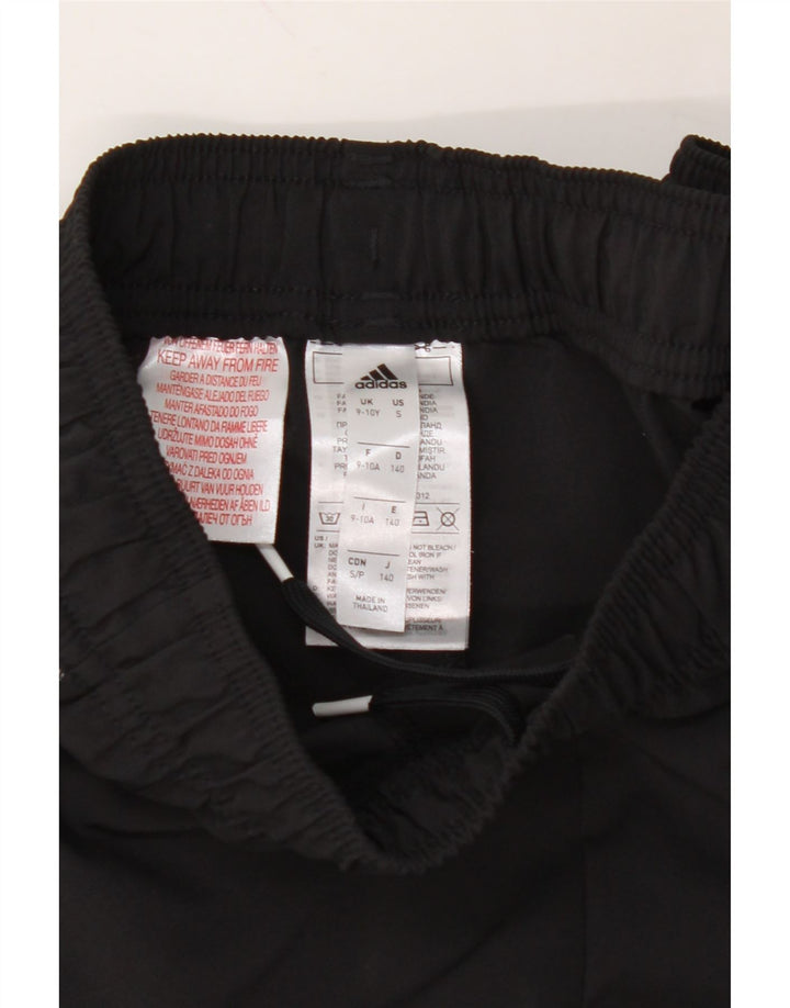 ADIDAS Boys Aeroready Tracksuit Trousers 9-10 Years Black Polyester