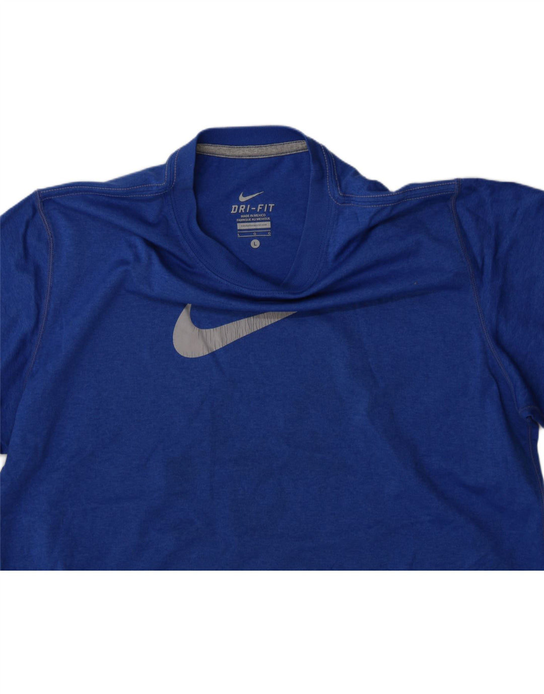 NIKE Womens Dri Fit Graphic T-Shirt Top UK 14 Large Blue Polyester Vintage Nike and Second-Hand Nike from Messina Hembry 