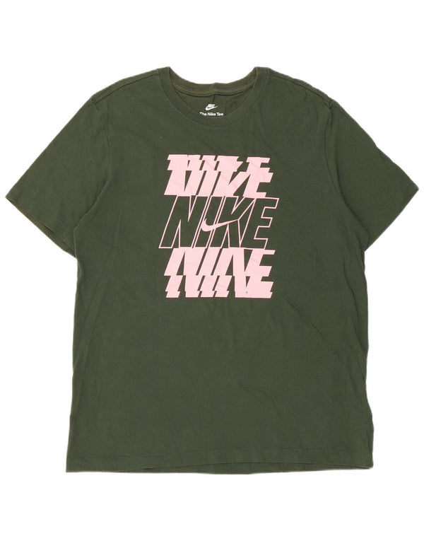 Tricou grafic Nike pentru bărbați Top mare din bumbac verde