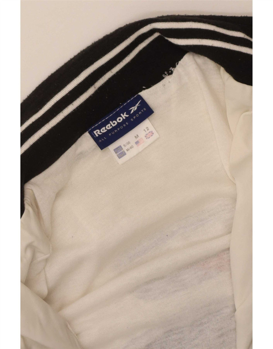 Jachetă de trening Reebok pentru femei UK 12 Medium White Colorblock