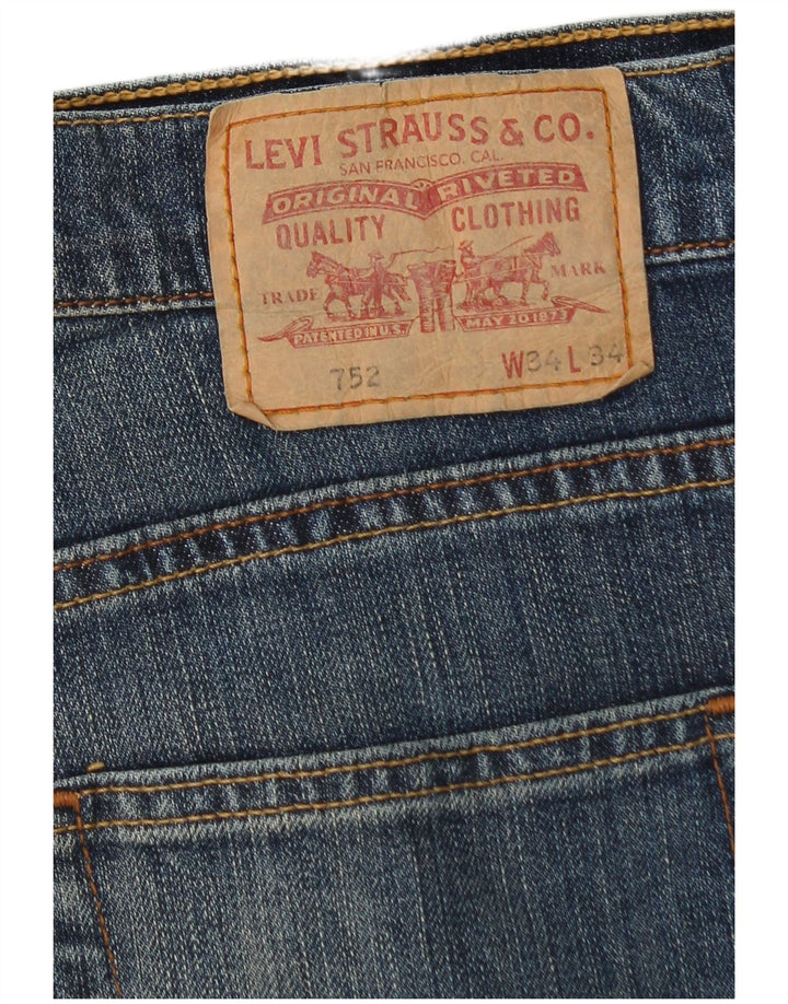 Blugi drepti pentru bărbați Levi's 752 W34 L29 Bumbac albastru