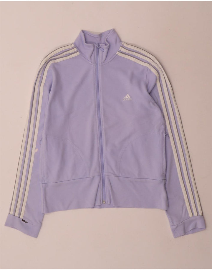 Jachetă de top pentru trening Adidas pentru femei UK 12, bumbac violet mediu