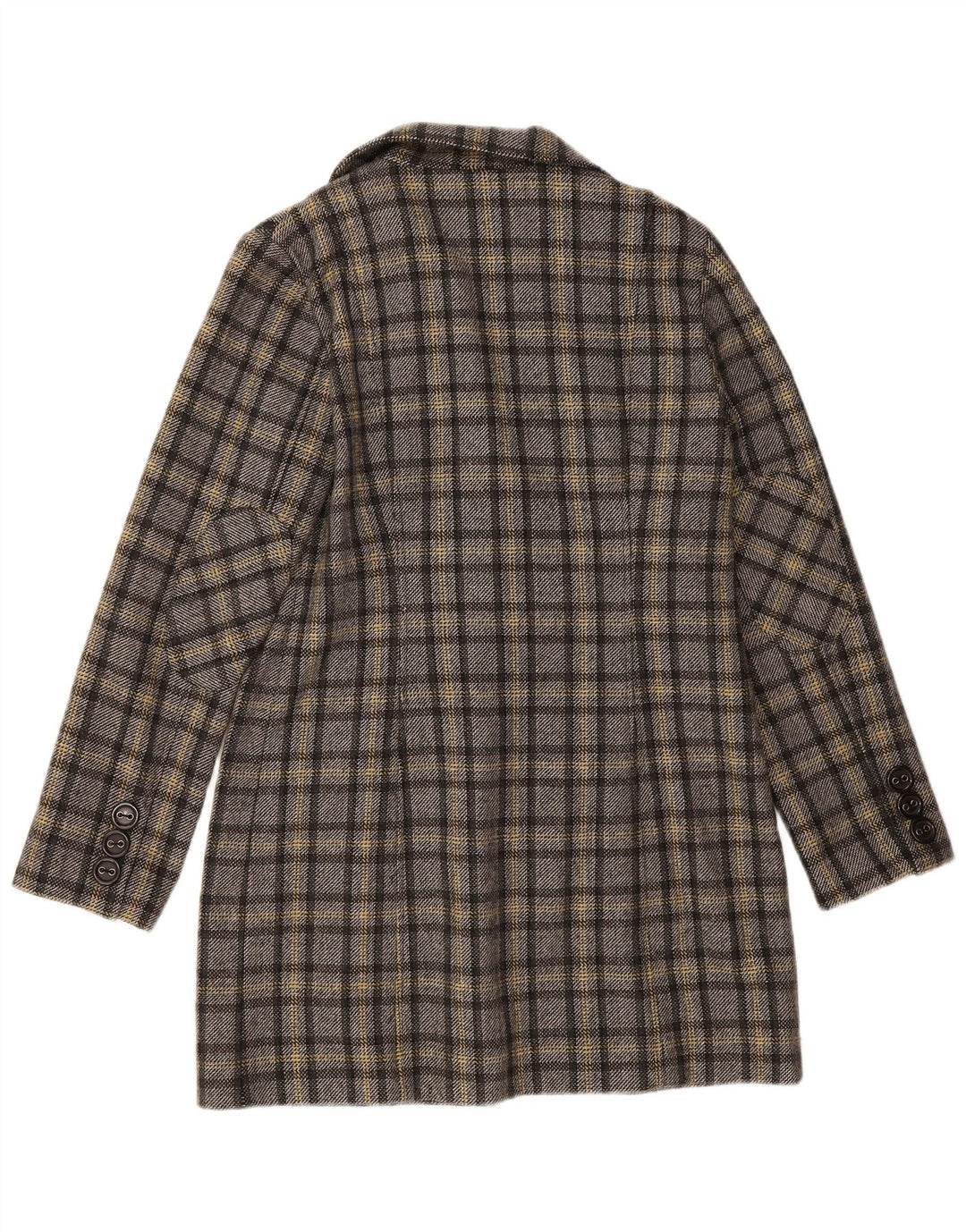 SASHA Womens Overcoat UK 12 Medium  Grey Check Wool