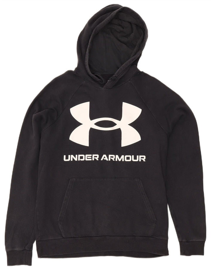 UNDER ARMOUR Mens Graphic Hoodie Jumper Medium Black Cotton