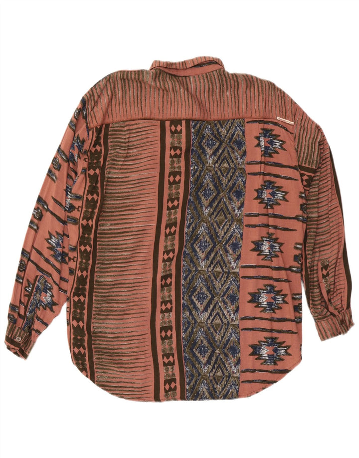 Cămașă Bărbați VINTAGE Mare Roz Geometric