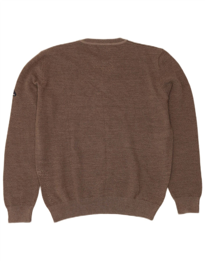 NAVIGARE Pulover cu decolteu în V pentru femei UK 16 Lână maro mare