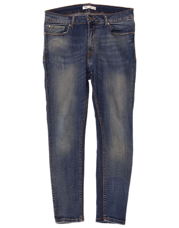 Blugi skinny pentru bărbați Zara EU 46 XL W36 L31 Albastru
