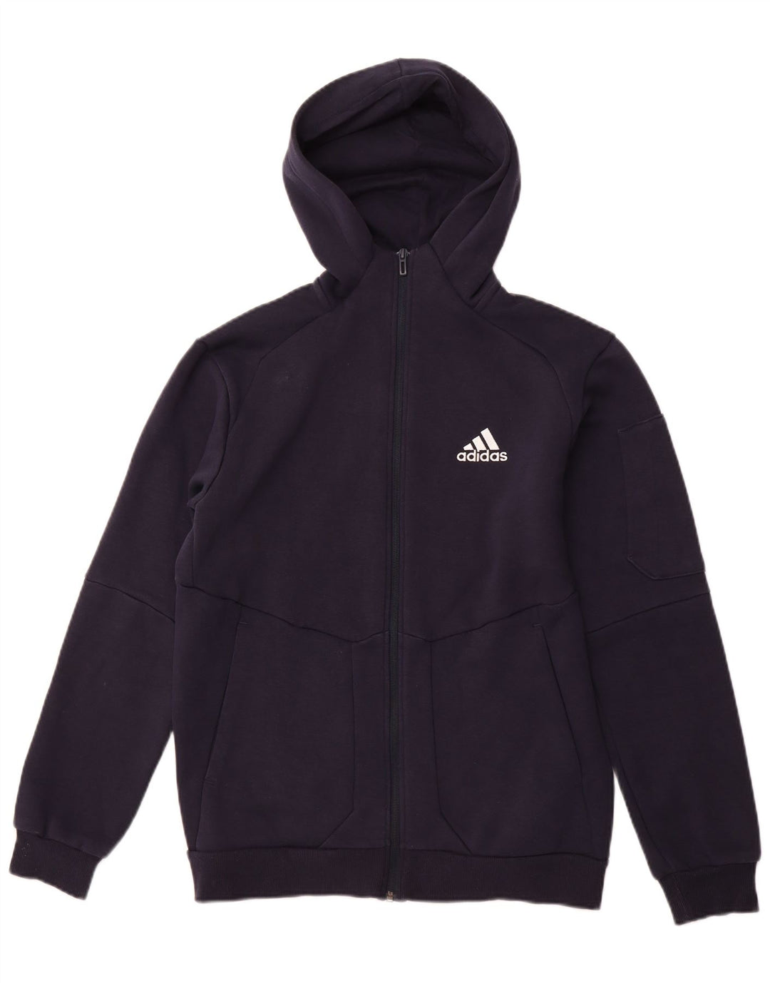 Pulover ADIDAS pentru bărbați, cu fermoar, bumbac, albastru mic