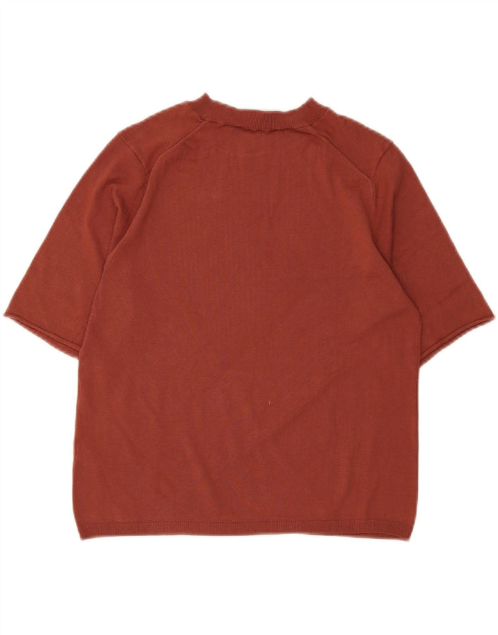 ZARA Womens T-Shirt Top UK 14 Large Red Viscose Vintage Zara and Second-Hand Zara from Messina Hembry 