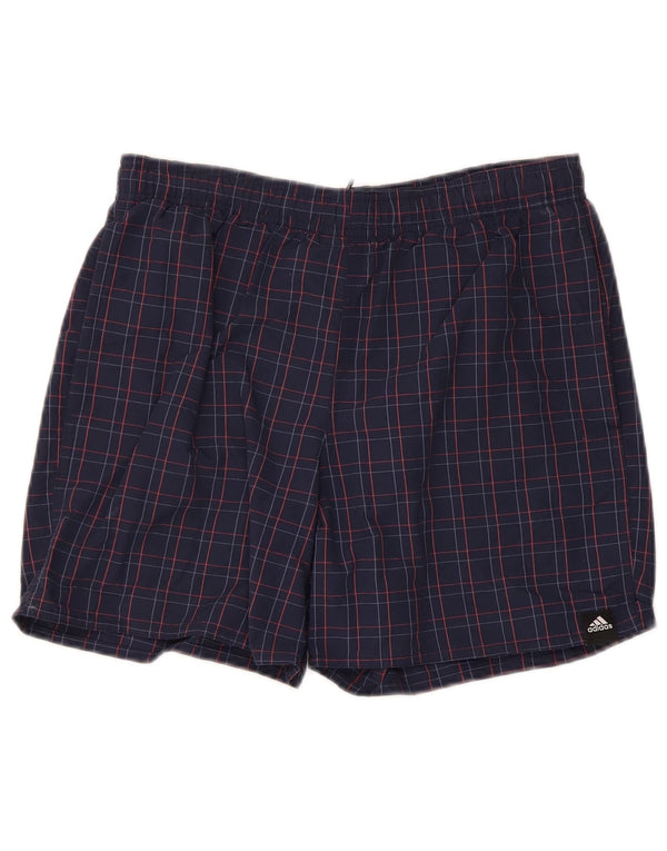 Pantaloni scurți sport pentru bărbați Adidas Mici, albastru marin din poliamidă cu check