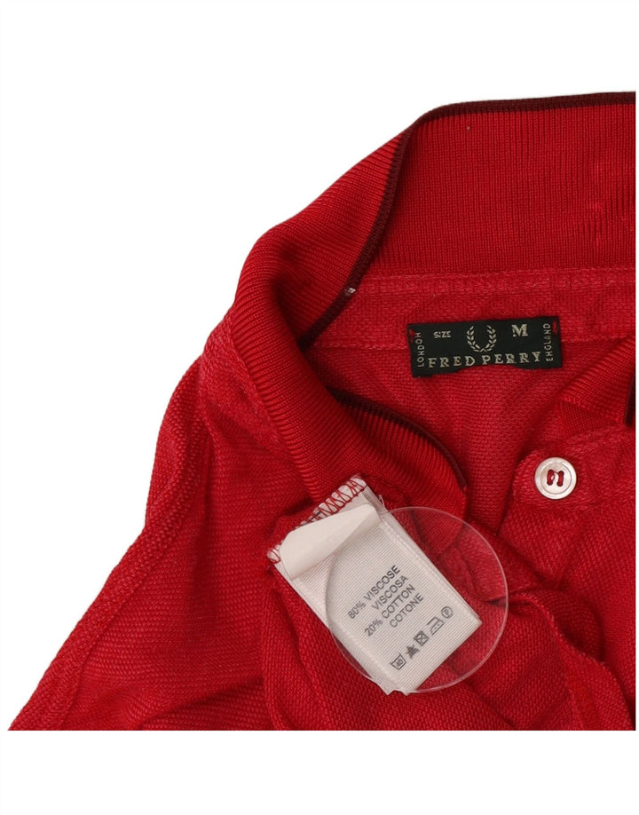 Tricou polo Fred Perry pentru femei UK 14 Medium Red Viscose