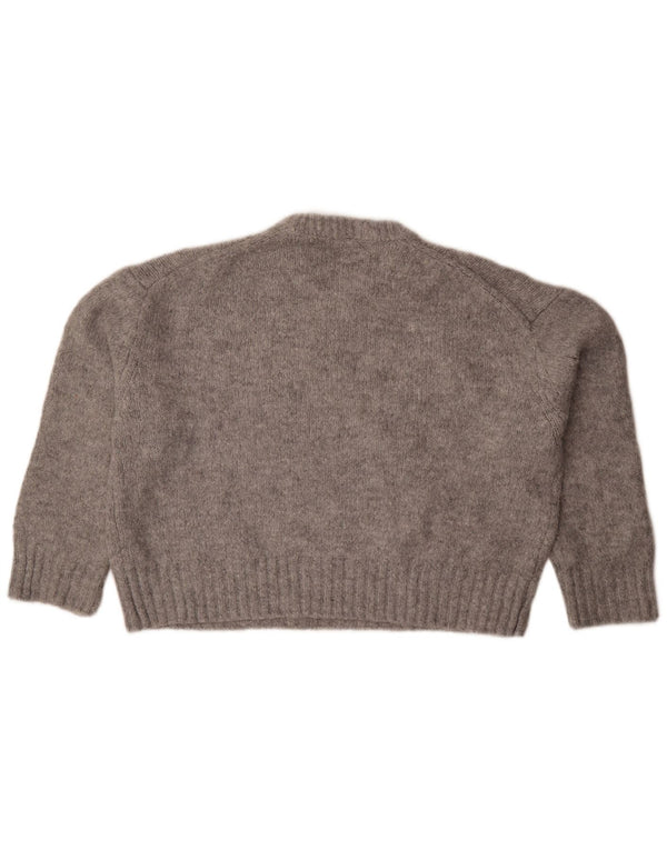 Pulover supradimensionat pentru femei Zara, cu gât crew, UK 14 Medium Gri Pete