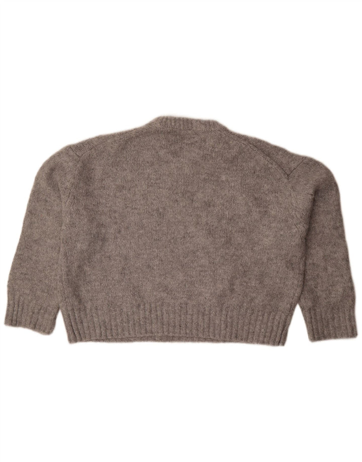 Pulover supradimensionat pentru femei Zara, cu gât crew, UK 14 Medium Gri Pete