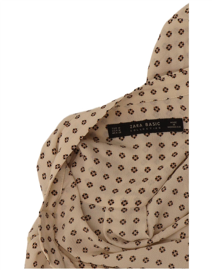 Rochie cămașă pentru femei Zara UK 14 Medium Bej cu pete