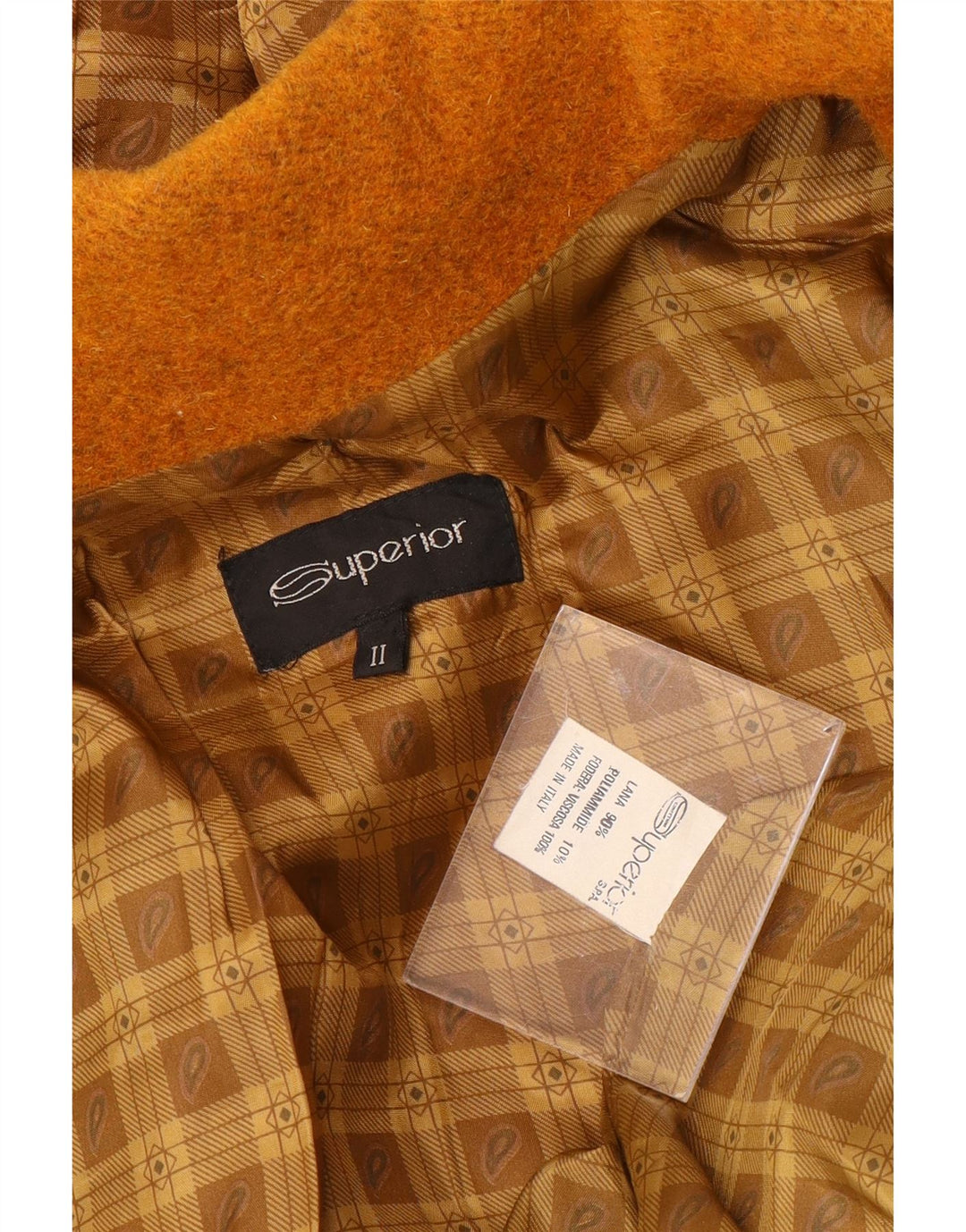 SUPERIOR Manson cu glugă pentru femei UK 18 XL Lână portocalie