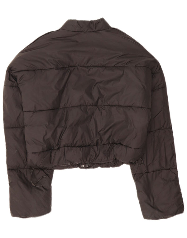 Zara Womens Loose Fit Crop Padded Jacket UK 6 XS Black Polyester