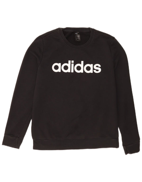 Pulover de hanorac grafic Adidas pentru femei UK 12/14 Medium Black Sports