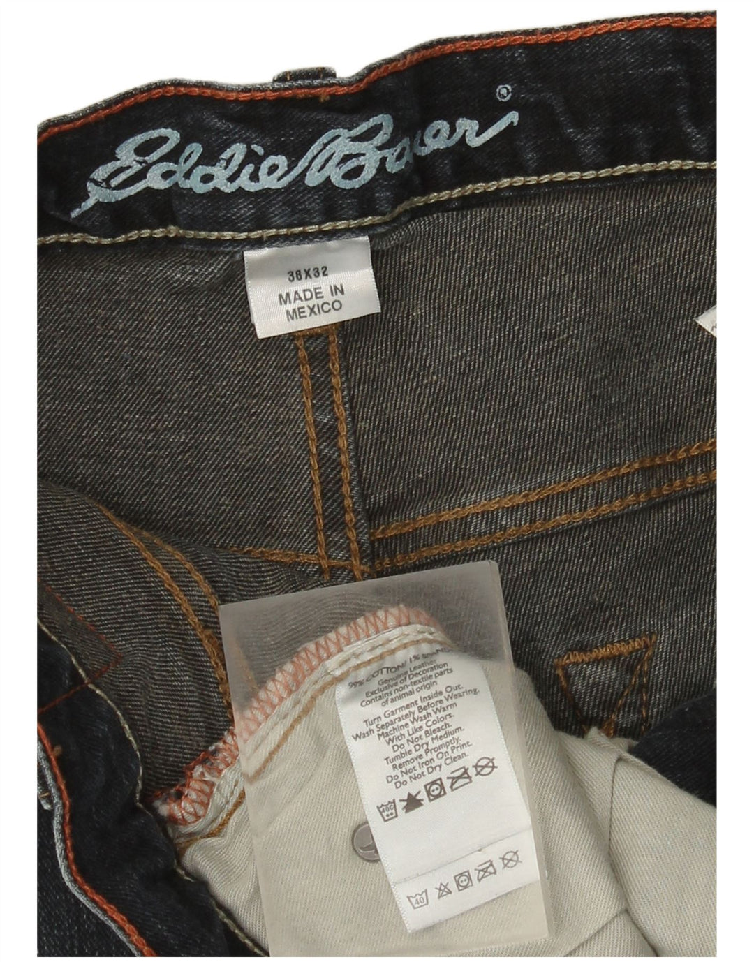 Blugi drepți pentru bărbați Eddie Bauer W38 L32 Bumbac bleumarin