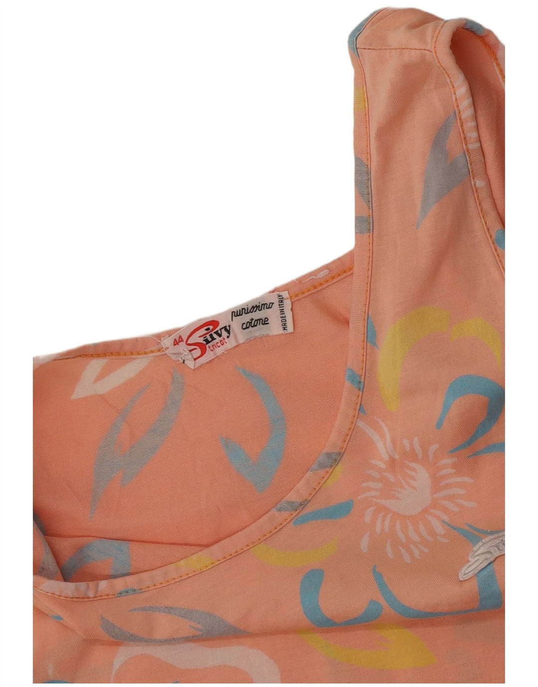 Vest Vest Top Femei Silvy IT 44 Roz Mediu Bumbac Floral