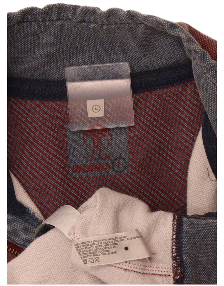 FAT FACE Hanorac pentru bărbați cu fermoar și gât Pulover mare din bumbac burgundy