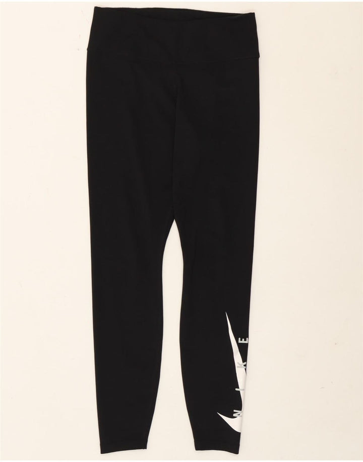 Leggings Nike Dri Fit Graphic pentru femei UK 12 Poliester mediu negru