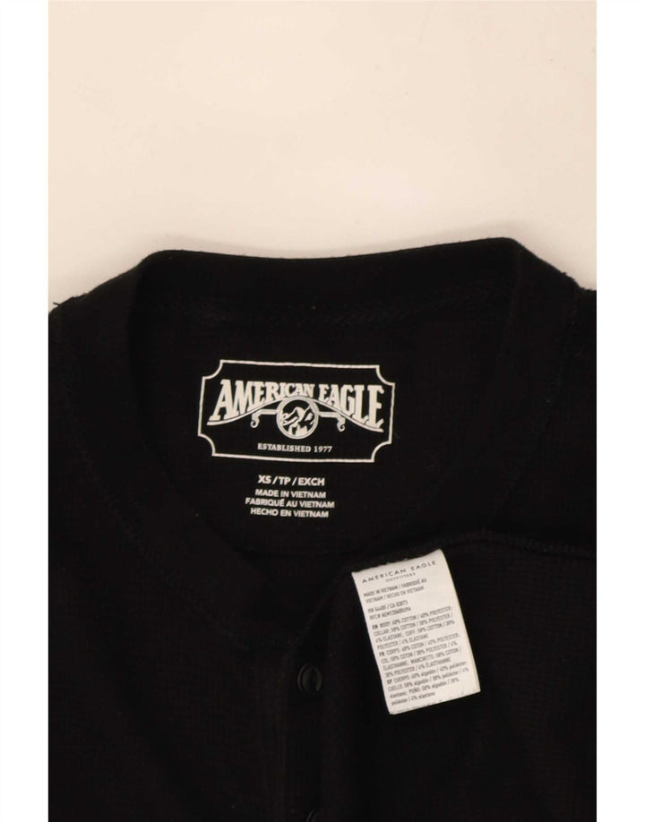 American Eagle Top pentru bărbați cu mânecă lungă XS bumbac negru