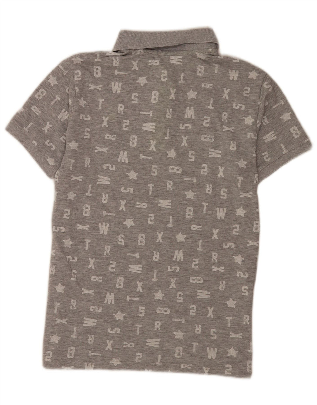 Tricou polo grafic pentru bărbați Benetton, gri mic