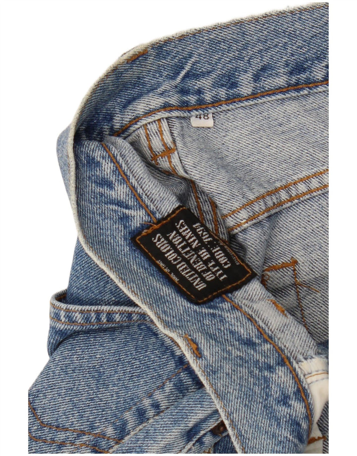 BENETTON Blugi conici pentru femei cu talie înaltă IT 48 XL W32 L30 albastru bumbac