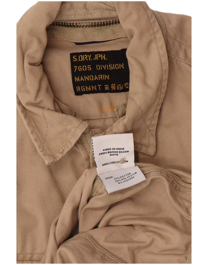 Cămașă militară pentru bărbați Superdry, mare, bej, bumbac