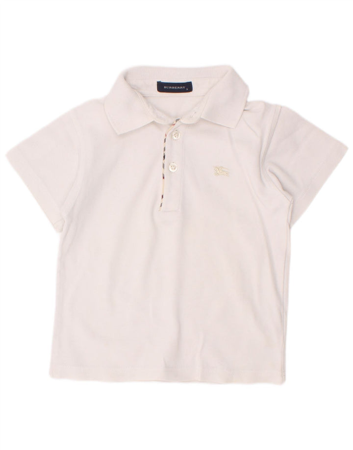 Tricou polo Burberry pentru baieti 2-3 ani alb