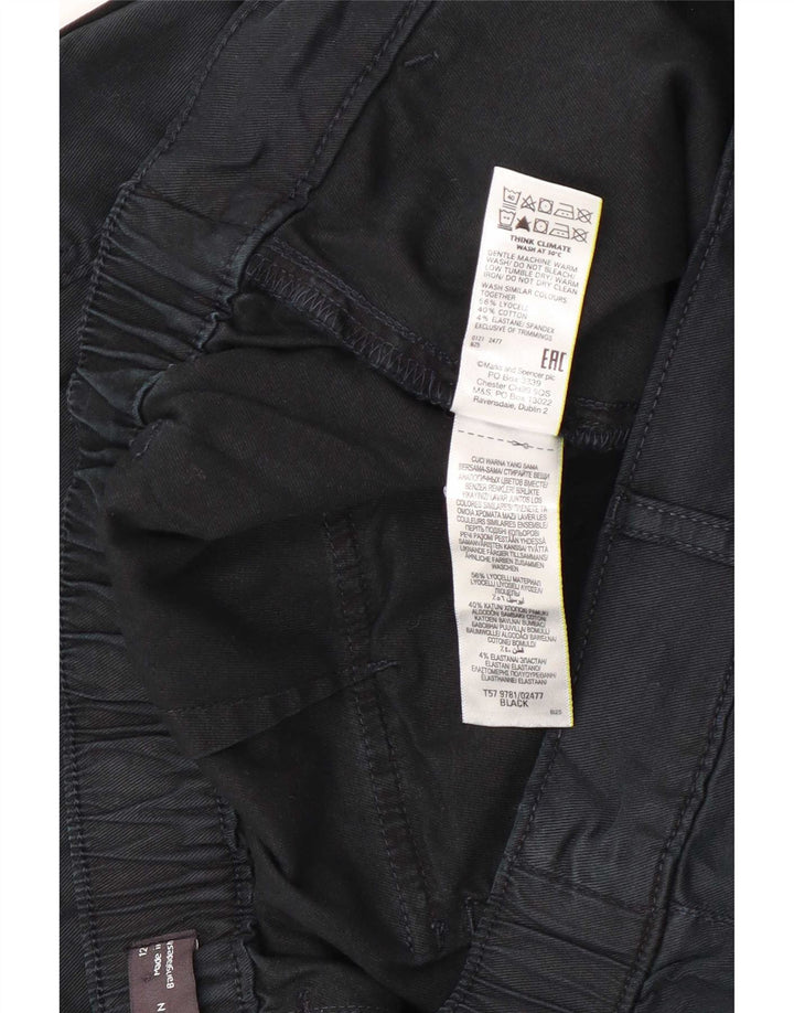 Marks & Spencer Pantaloni cargo crop pentru femei UK 12 Medium W30 L23 Negru