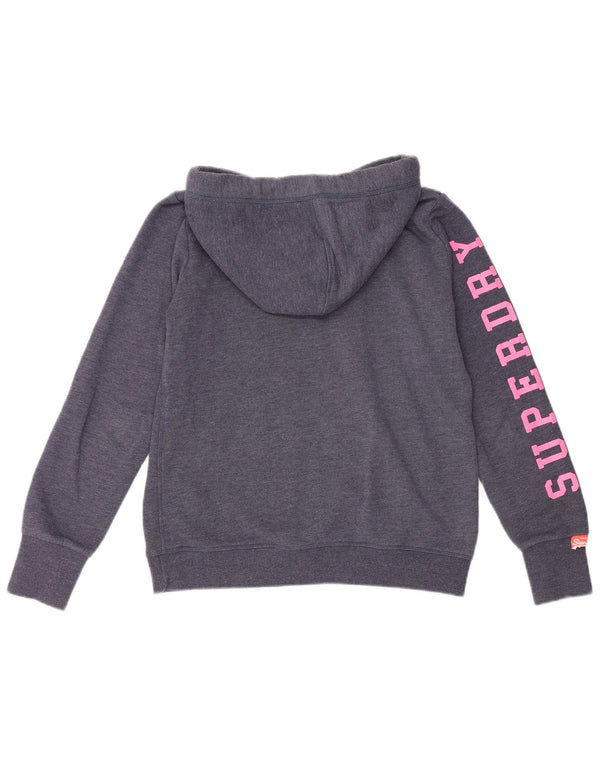 Pulover Superdry pentru damă, cu grafică, UK 16, mare, albastru, bumbac