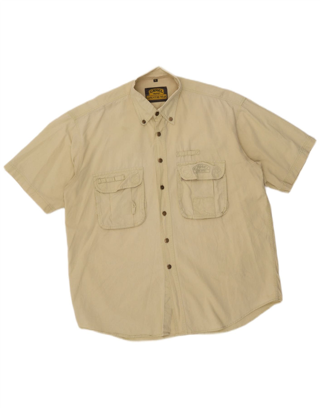 Cămașă cu mânecă scurtă pentru bărbați Camel Active XL, bej, bumbac
