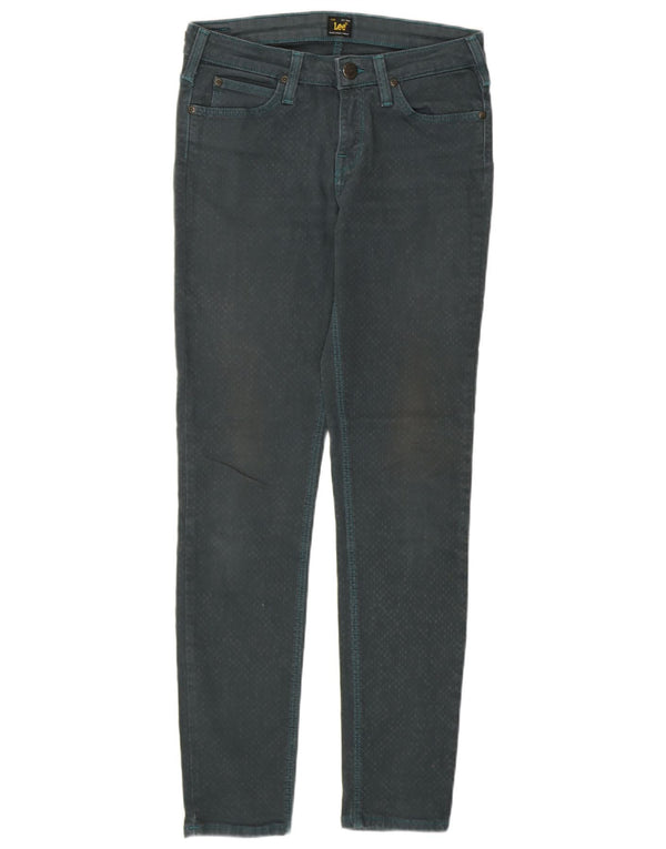 Blugi skinny pentru femei Scarlett Lee W27 L28 bumbac geometric verde