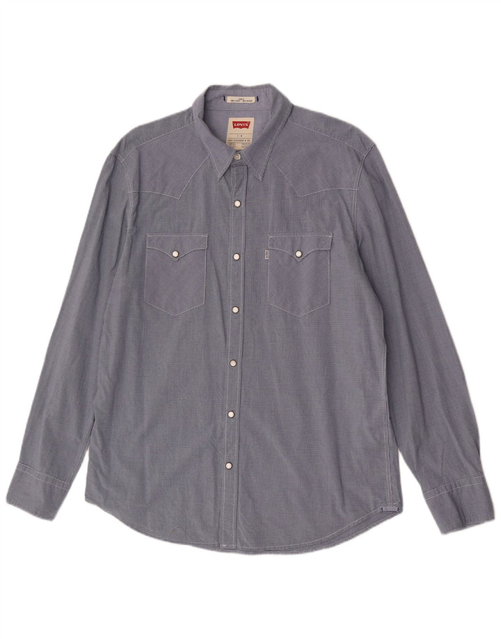 Cămașă pentru bărbați Levi's Slim Fit, mare din bumbac vichy, albastru bleumarin
