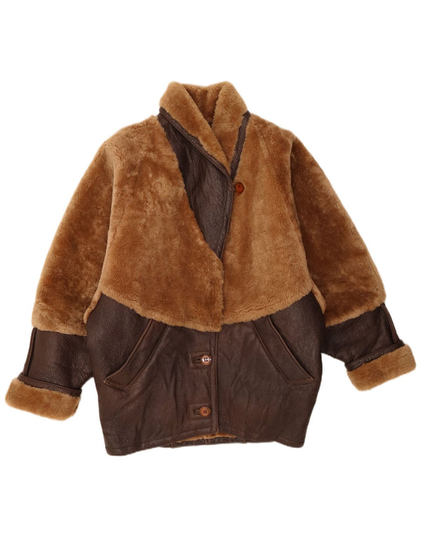 Jachetă vintage oversize pentru femei IT 40 Small Brown Colorblock