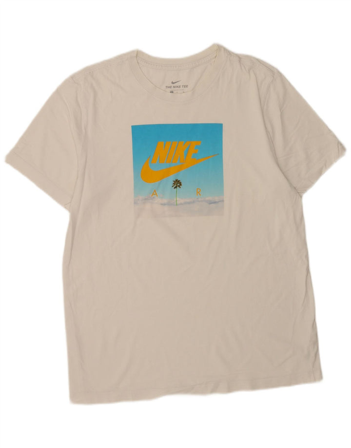Tricou grafic Nike pentru bărbați Top mare din bumbac alb