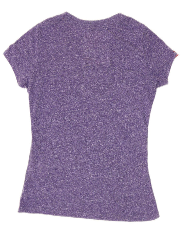 Tricou grafic Superdry pentru femei Top UK 10 Small Purple Flecked Poliester