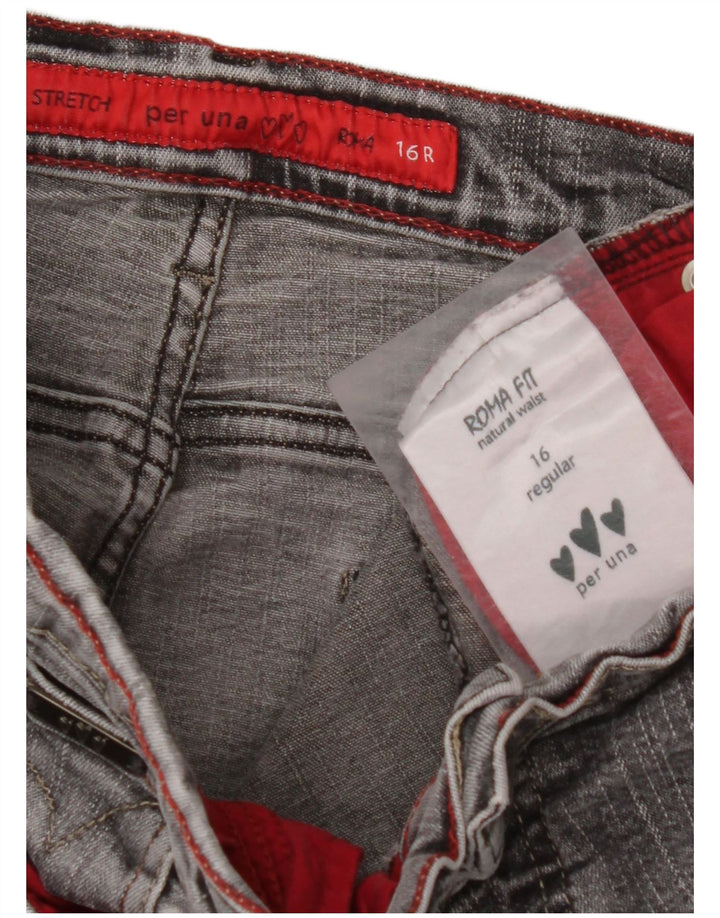 MARKS & SPENCER Blugi drepti elastici pentru femei UK 16 Large W32 L30 Gri