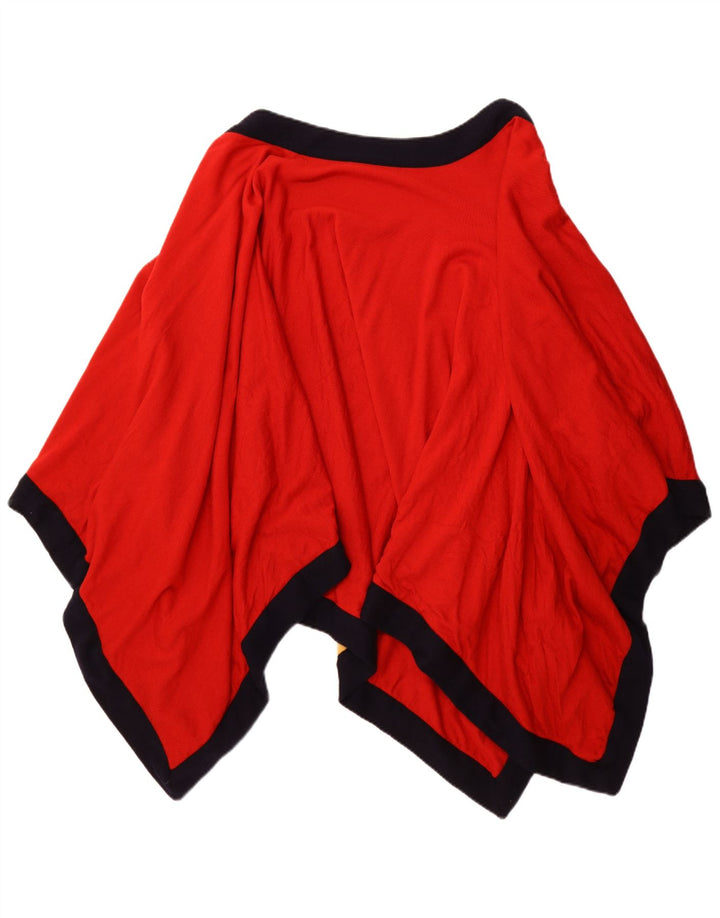 Manta poncho deschisă asimetrică pentru femei VINTAGE, mărime unică, roșu, bloc de culoare