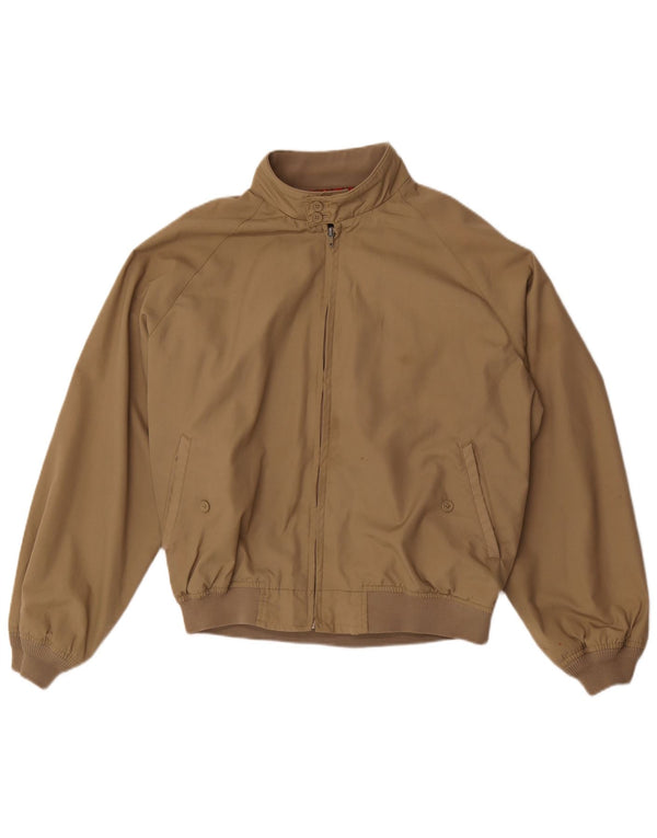 Rifle Mens Bomber Jacket UK 40 Large Beige Polyester
