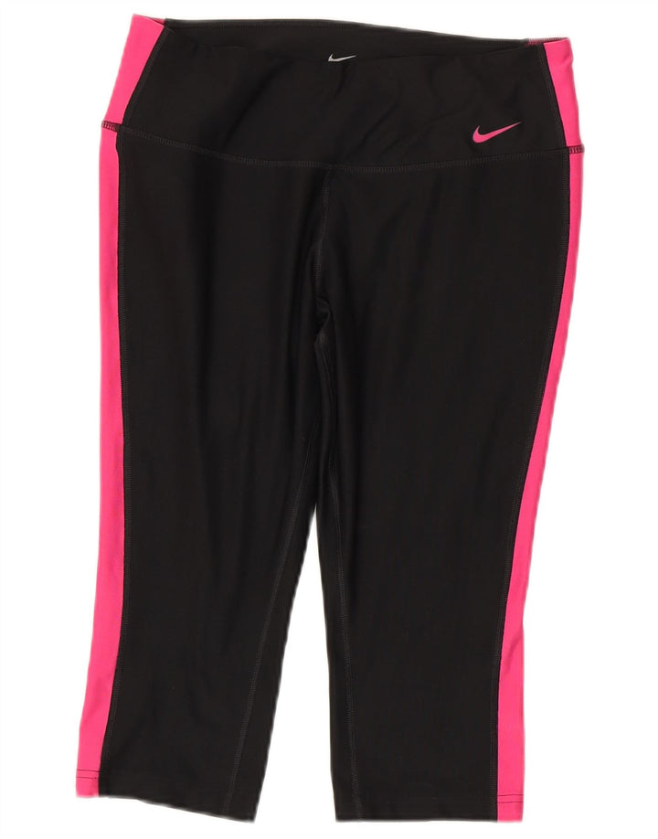 Leggings Nike Dri Fit Capri pentru femei UK 12 Medium Black Colorblock