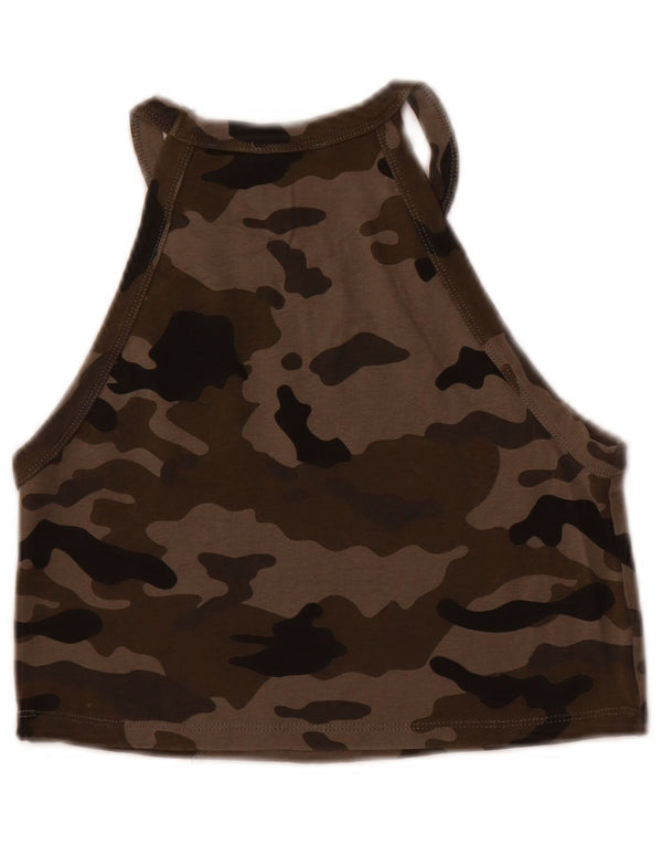 Top cu vestă pentru femei Zara UK 14 Camuflaj mare kaki