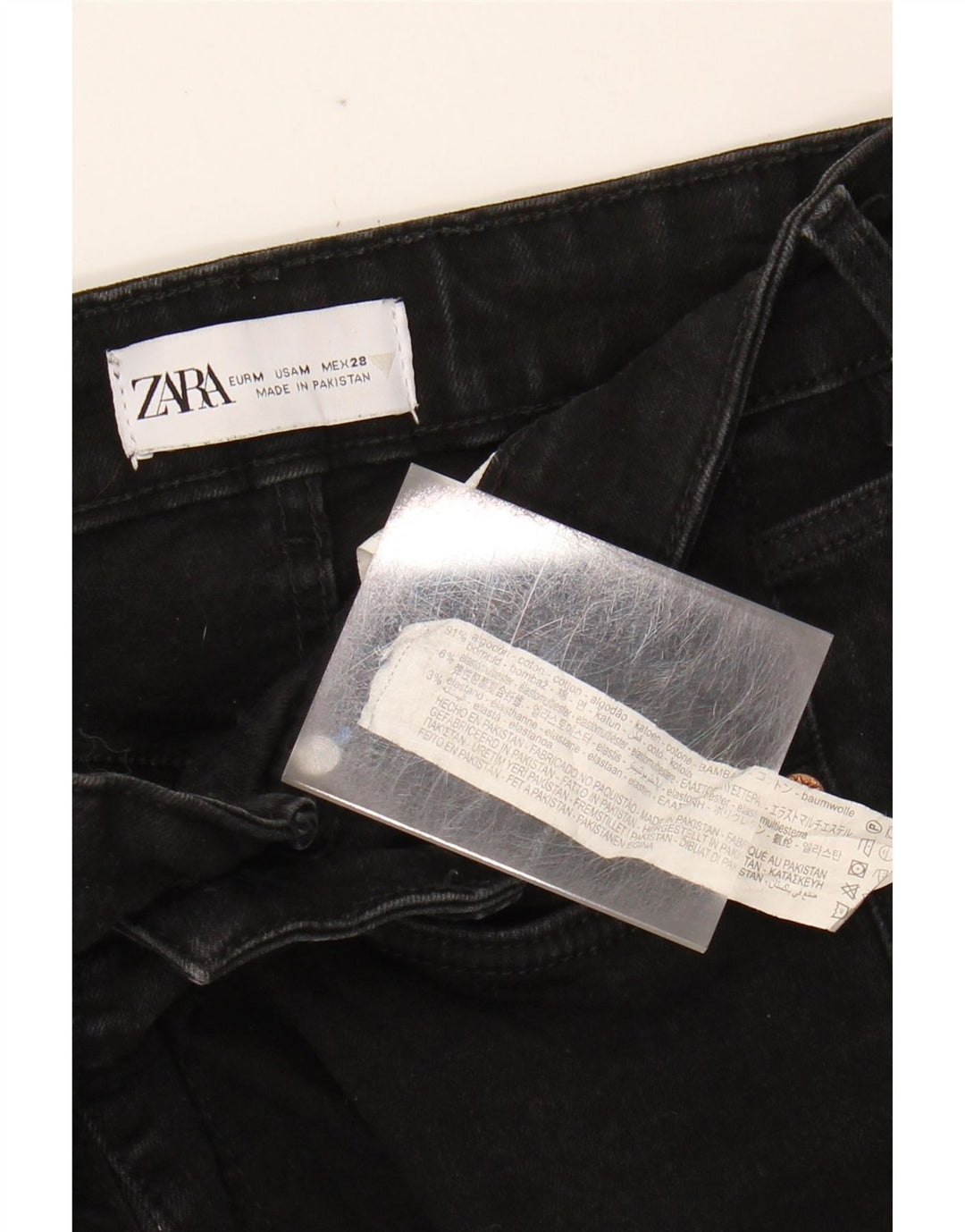 ZARA Womens Skinny Jeans Medium W28 L28 Black Cotton Vintage Zara and Second-Hand Zara from Messina Hembry 