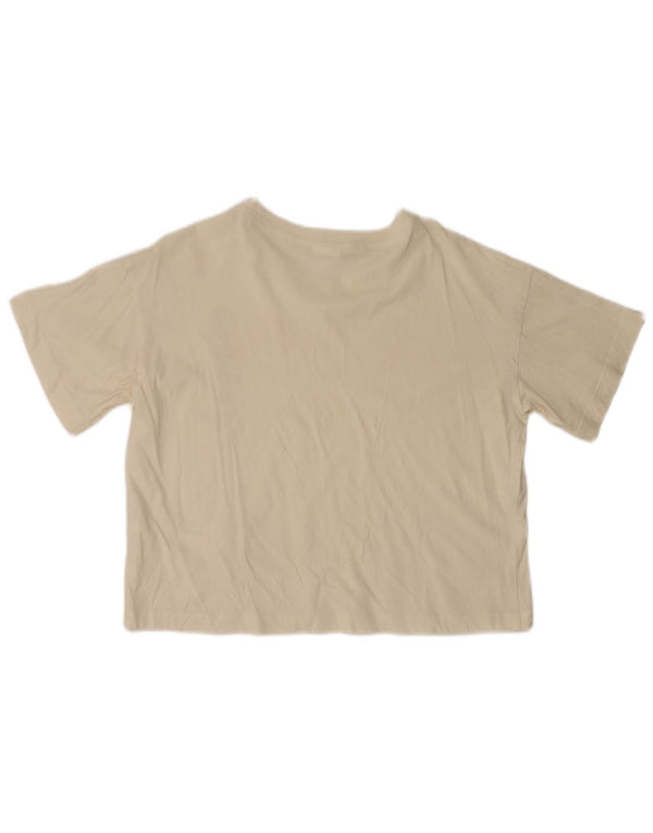 Tricou cu grafic crop Champion pentru femei Top UK 18 XL Bumbac alb