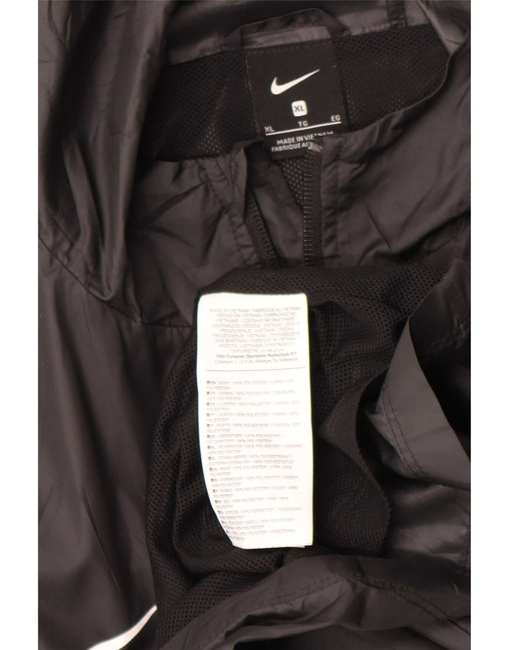 Jachetă de ploaie cu glugă grafică Nike pentru bărbați UK 42 XL poliester negru