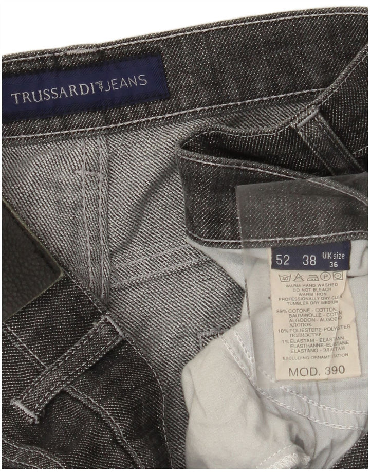 TRUSSARDI Blugi drepti pentru bărbați W36 L27 bumbac gri