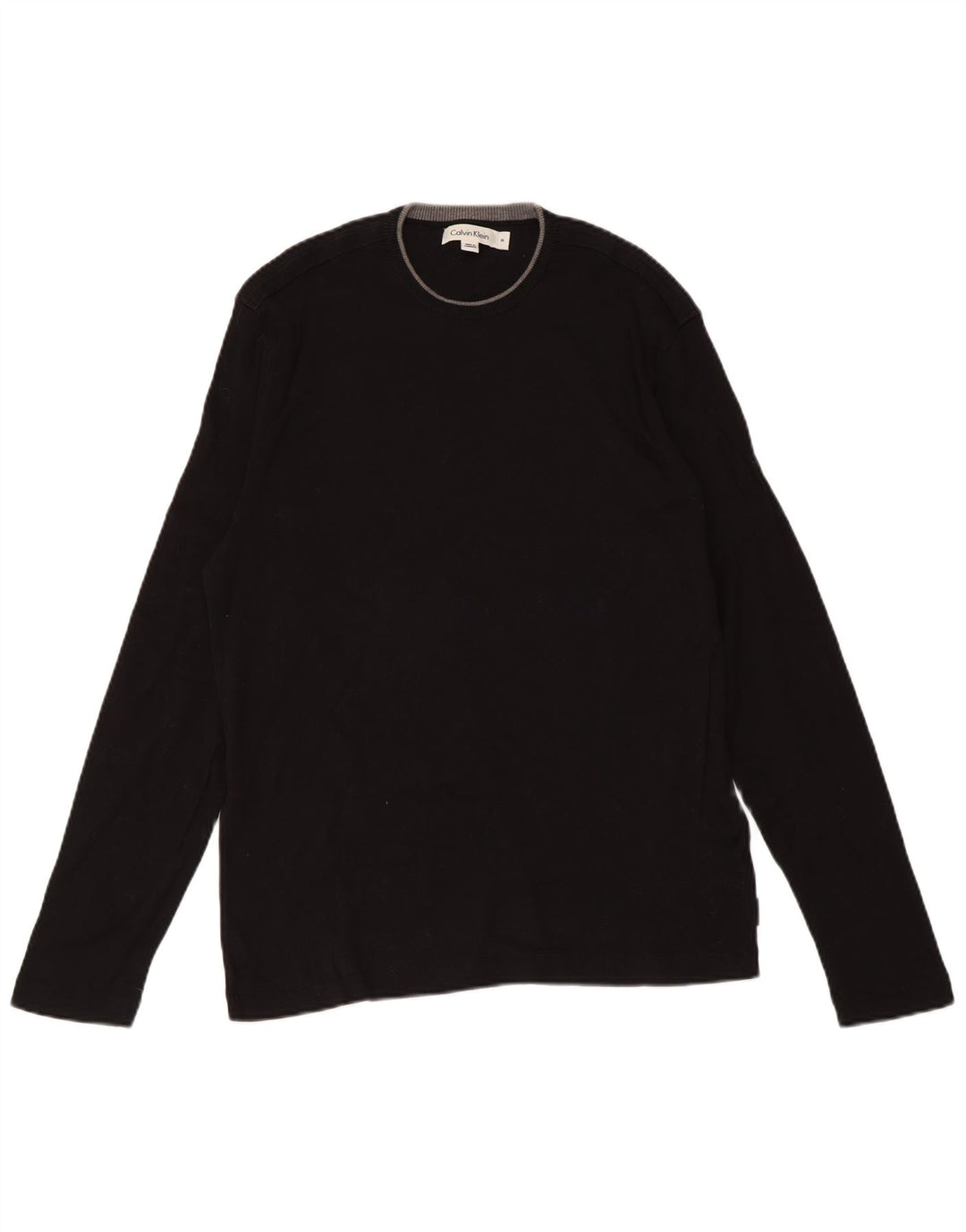 Pulover Calvin Klein pentru bărbați, cu gât crew, bumbac mediu negru