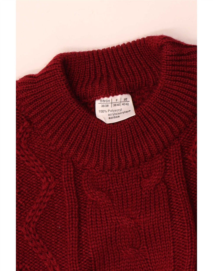 Pulover vintage pentru femei cu gât supradimensionat, pulover EU 38/40 Maroon mediu