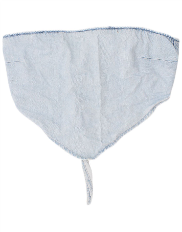 Crop top din denim pentru femei Zara, bumbac albastru mediu